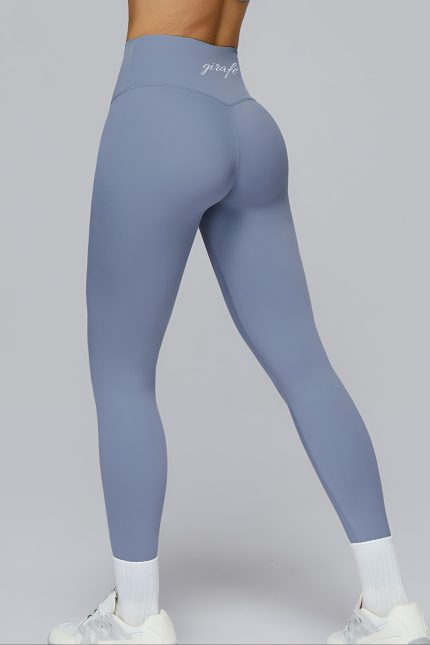 Leggins de cintura alta sin costuras delanteras, colección Velour, color Blue
