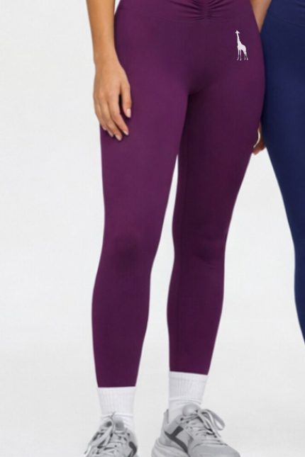 Leggins de cintura alta, fruncido, sculpt push up, color purple, colección noctra