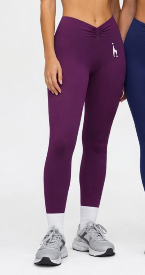 Leggins de cintura alta, fruncido, sculpt push up, color purple, colección noctra