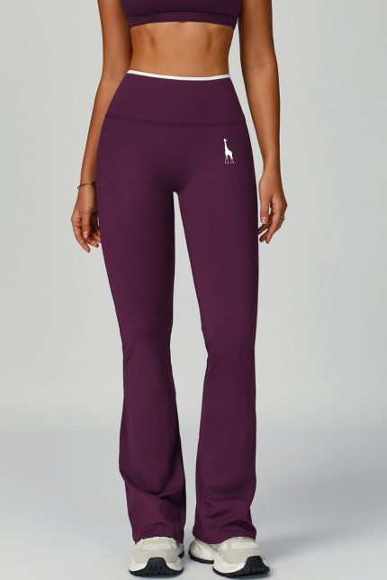 Double Flow leggins flare purple, leggins acampanados cintura alta