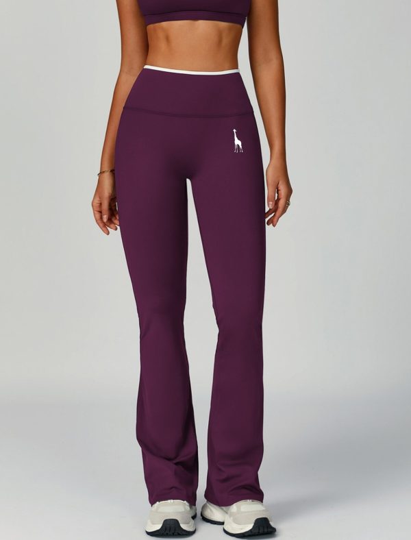 Double Flow leggins flare purple, leggins acampanados cintura alta