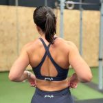 Vista trasera de Sculpt cross top deportivo Navy de mujer Girafe Canarias
