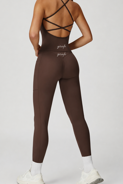 Vista trasera de Intense Leggins pitillo de mujer color chocolat Girafe Canarias