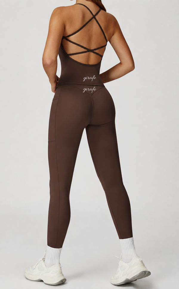 Vista trasera de Intense Leggins pitillo de mujer color chocolat Girafe Canarias