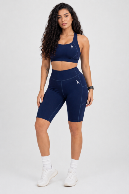 vista frontal pantalón ciclista navy girafe canarias