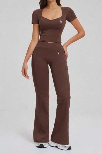 Leggins Flare Sculpt Chocolat vista frontal, Girafe