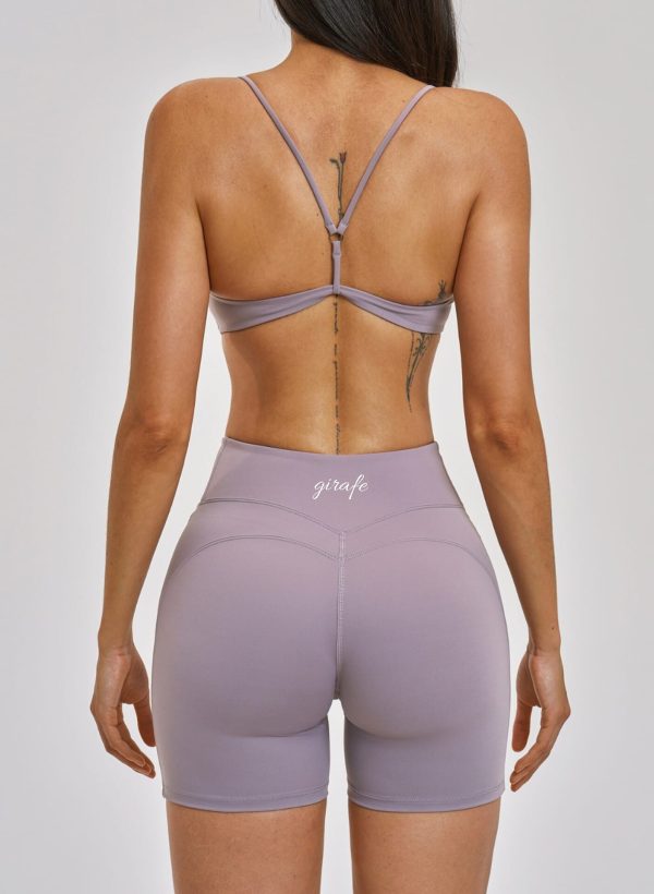 Vista trasera de shorts muse lilac de girafe